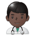 👨🏿‍⚕️ man health worker: dark skin tone display on Samsung